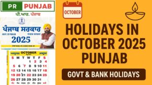Holidays in October 2025 in Punjab